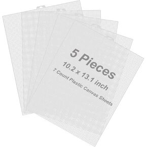 20 Pieces 7 Count Plastic Mesh Canvas Sheets, 8 x 12 Inch Plastic Canvas Plastic Mesh Sheet, Eye Mesh for Embroidery, Acrylic Yarn Crafting, Knit Crochet Projects and Make Dividers