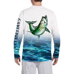 GAMEFISH USA UPF 50+ Microfiber Moisture Wicking Long Sleeve Performance Tarpon Fishing Shirt