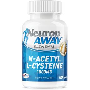 NeuropAWAY Elements Acetyl L-Carnitine 500mg 60ct Acid Resistant Capsules (60 500mg Capsules Per Bottle) Veggie Caps Third Party Tested Made in USA