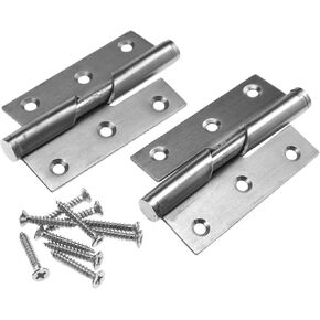 Micro Trader 2Pcs 3Inch Rising Butt Left Handed Lift Off Door Hinge Stainless Steel