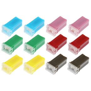 X AUTOHAUX 12pcs 32V 20 30 40 50 60 70 Amps Mini Block Fuse Car Box Shaped Fuse for Trucks Pickup Cars and SUVS