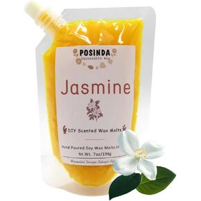 1pc Squeezable Wax Melts,Jasmine DIY Squeeze Wax Melts Highly Fragrant Handmade Soy Wax Easy Mix & Match Scents for Home Scented,7oz