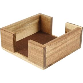 Thirstystone Natural Acacia Wood Square Coaster Holder 5" x 5" Holds 4-4" Square Coasters
