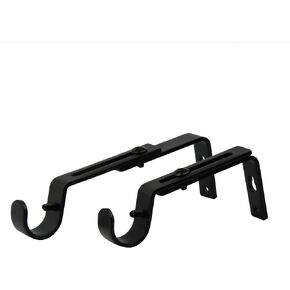 Rod Desyne Black 4"-5-1/2" /3/4" Adjustable Bracket Pair, 2 Piece