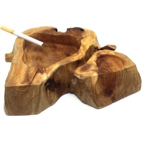 Handmade Wooden Tobacco Ashtray Cigarette Ashtray for Smoker,Desktop Smoking Ash Tray for Home Office Decoration, Different Shapes