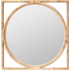 bali & pari Bayan Japandi Natural Rattan Wall Mirror
