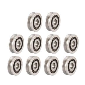 uxcell TV0310 Deep V Groove Guide Ball Bearings 3x10x3mm Single Sided Sealed (GCr15) Chrome Steel Bearings 10pcs