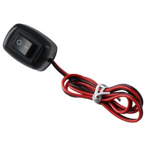 ON Off Push Button Switch,12V 24V 0.6M Prewired Switch, Durable Installation Rocker Switch 12V/7.5A 24V/3.8A