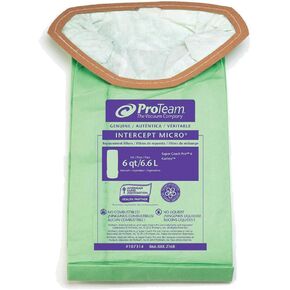 Proteam 107314 Vacum Bags, Commercial-Grade SuperCoach Pro 6 Vacuum Bag Filters Trap Dangerous Spores (10/pk)