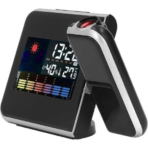 Projection Alarm Clock, Weather Clock Bedside with 180° Projector, LCD Digital Clock with 12/24H Time Date Snooze Temperature Humidity Table Clock Backlight for Bedroom Living Room Office in Saudi Arabia