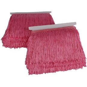 Heartwish268 Fringe Trim Lace Polyerter Fibre Tassel 6inch Wide 10 Yards Long for Clothes Accessories Latin Wedding Dress DIY Lamp Shade Decoration Black White Red(Pink)