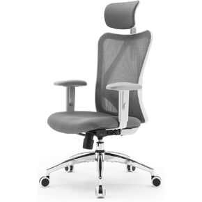 SIHOO M18 Ergonomic Office Chair for Big and Tall People Adjustable Headrest with 2D Armrest Lumbar Support and PU Wheels Swivel Tilt Function Black
