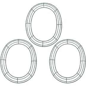 Amosfun 3 pcs Metal Wire Wreath Form Christmas Wreath Frames Wreath Ring Fall Festival Halloween Decoration Door 11.8 Inch
