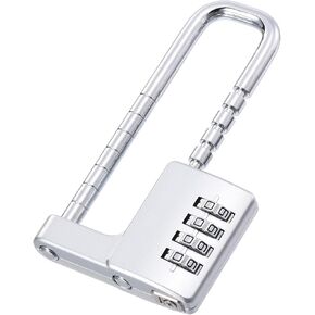 PATIKIL Cabinet Combination Lock, 4 Digit Password Padlock Adjustable Long Shackle Lock Stainless Steel Gym Locker Lock Code for Gym Fences Outdoor, Black