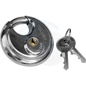 70mm Stainless Steel Armor Brass Cylinder Disc Padlock Round Lock 2Key