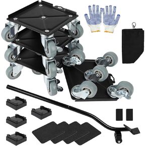 GCCSJ Heavy Duty Furniture Dolly, Furniture Dolly with 5 Wheels 360° Rotation, Ultra Sturdy Carbon Steel Panel, 3306 lbs Load Capacity, Furniture Lift Mover Tool Set, Perfect for Heavy Home or Office