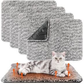 Drydiet 4 Pack Self Warming Cat Bed Self Heating Dog Cat Pad 16 x 20 Inch Extra Warm Thermal Cat Pad Washable Pet Kennel Pad Crate Bed Mat Removable Cover Non Slip Bottom for Indoor Outdoor Pets