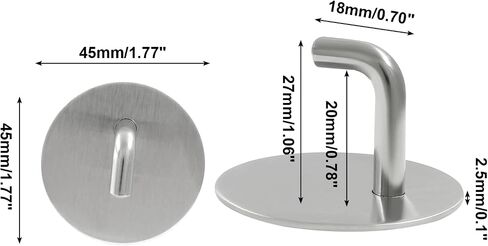 Litoexpe 4 Pcs Adhesive Hooks Heavy Duty Shower Hooks, Stainless Steel Sticky Utensil Hooks for Hanging Loofah, Towels, Clothes, Robes - Waterproof Rustproof, (White) in Saudi Arabia