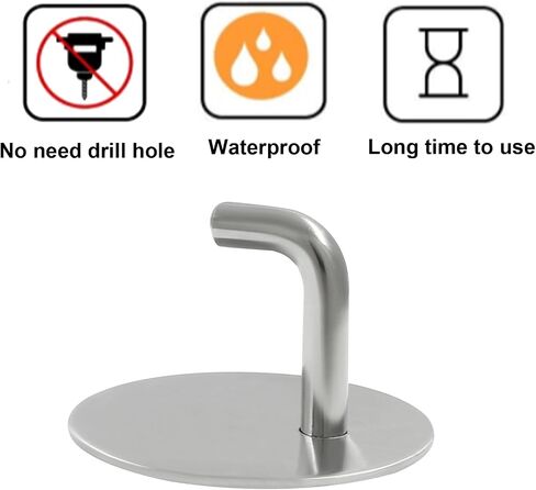 Litoexpe 4 Pcs Adhesive Hooks Heavy Duty Shower Hooks, Stainless Steel Sticky Utensil Hooks for Hanging Loofah, Towels, Clothes, Robes - Waterproof Rustproof, (White) in Saudi Arabia