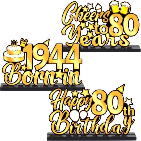 3 Pieces Happy 50th Birthday Party Table Decorations-Born in 1974, Cheer To 50 Years Table Centerpiece Sign Wooden Birthday Presents Congrats for Birthday Party Dinner Table Topper Favors in Saudi Arabia
