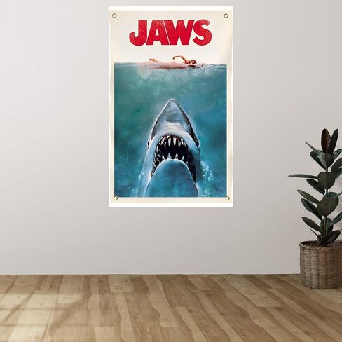 Jaws Movie Tapestry 3x5Ft جدار الفن راية العلم لديكور غرفة نوم الجدار in Saudi Arabia
