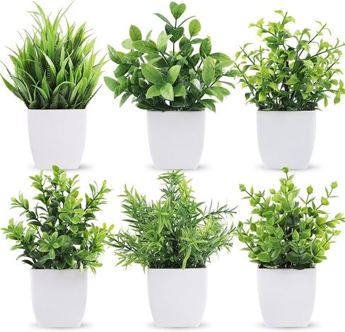 Der Rose 6 Packs Small Fake Plants Artificial Potted Faux Plants in Pot for Home Office Farmhouse Bathroom Shelf Decor Indoor in Saudi Arabia