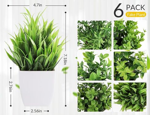 Der Rose 6 Packs Small Fake Plants Artificial Potted Faux Plants in Pot for Home Office Farmhouse Bathroom Shelf Decor Indoor in Saudi Arabia