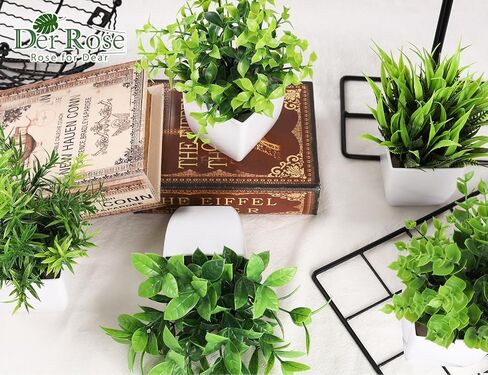 Der Rose 6 Packs Small Fake Plants Artificial Potted Faux Plants in Pot for Home Office Farmhouse Bathroom Shelf Decor Indoor in Saudi Arabia