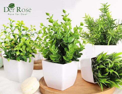 Der Rose 6 Packs Small Fake Plants Artificial Potted Faux Plants in Pot for Home Office Farmhouse Bathroom Shelf Decor Indoor in Saudi Arabia
