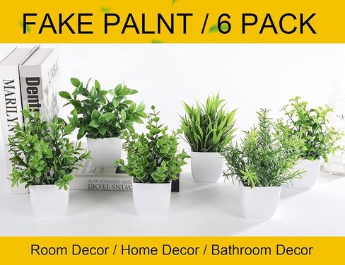 Der Rose 6 Packs Small Fake Plants Artificial Potted Faux Plants in Pot for Home Office Farmhouse Bathroom Shelf Decor Indoor in Saudi Arabia