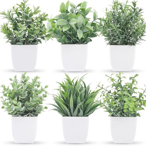 Der Rose 6 Packs Small Fake Plants Artificial Potted Faux Plants in Pot for Home Office Farmhouse Bathroom Shelf Decor Indoor in Saudi Arabia