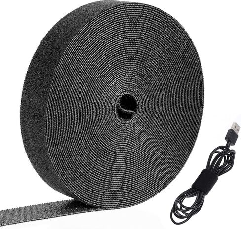 Hook and Loop Straps Double Sided Hook Loop Roll Self Gripping Wrap Cable Straps Heavy Duty Multi-Purpose Cable Ties Wire Strips for Bundling Fastening Storage Organization (0.5 in x 32 Ft) in Saudi Arabia