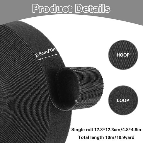 Hook and Loop Straps Double Sided Hook Loop Roll Self Gripping Wrap Cable Straps Heavy Duty Multi-Purpose Cable Ties Wire Strips for Bundling Fastening Storage Organization (0.5 in x 32 Ft) in Saudi Arabia