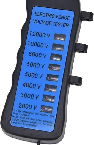 جهاز اختبار جهد السياج الكهربائي، جهاز اختبار Stromzaun 12KV جهاز اختبار جهد السياج النيون 2000 إلى 12000 فولت 8 أضواء مؤشر نيون مقاوم للماء جهاز اختبار السياج الكهربائي الرقمي للمزارع والمنزل والحدائق in Kuwait