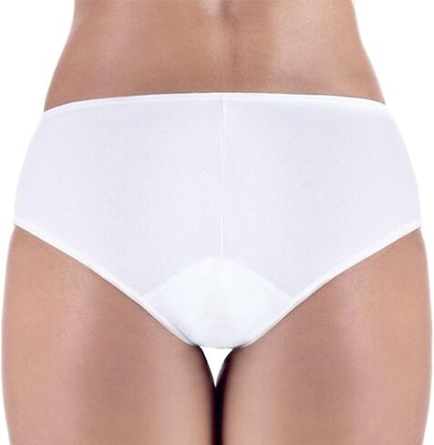Washable Urinary Incontinence Bikini Underwear for Women with Front Absorbent Area (White, Small) in Saudi Arabia