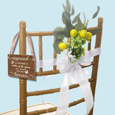 In Loving Memory Wedding Sign Wedding Memorial Sign - Reserved Seating Signs for mother of the Groom,Ceremony Seat Banner for Reception, Wedding Decor Elegant Wood Sign 7.8x9.8in in Saudi Arabia