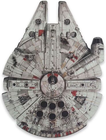 Open Road Brands Disney Star Wars Millennium Falcon Aerial View Embossed Metal Sign - Vintage Millennium Falcon Wall Decor for Home in Saudi Arabia