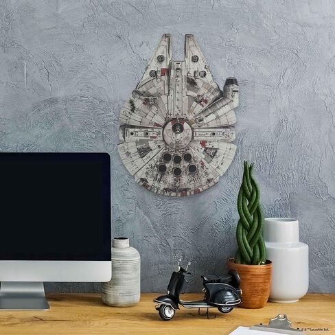 Open Road Brands Disney Star Wars Millennium Falcon Aerial View Embossed Metal Sign - Vintage Millennium Falcon Wall Decor for Home in Saudi Arabia