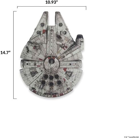 Open Road Brands Disney Star Wars Millennium Falcon Aerial View Embossed Metal Sign - Vintage Millennium Falcon Wall Decor for Home in Saudi Arabia