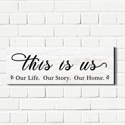 هذا هو لنا علامة جدار خشبية الأسرة لوحات الحائط إلهام الخشب علامة مدخل المزرعة ريفي لوحات الحائط الفن مع اقتباسات لغرفة المعيشة غرفة نوم المطبخ زينة عيد الميلاد (4.7 × 13.7) in Kuwait