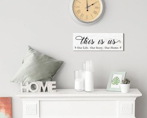 هذا هو لنا علامة جدار خشبية الأسرة لوحات الحائط إلهام الخشب علامة مدخل المزرعة ريفي لوحات الحائط الفن مع اقتباسات لغرفة المعيشة غرفة نوم المطبخ زينة عيد الميلاد (4.7 × 13.7) in Kuwait