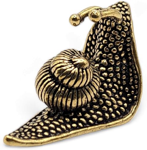 Brass Mini Snail Statue & Garden Ornament, Plant Pot Decor, Antique Vintage Brass Look for Your Desk, Garden, or Home. in Saudi Arabia
