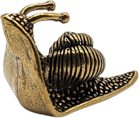 Brass Mini Snail Statue & Garden Ornament, Plant Pot Decor, Antique Vintage Brass Look for Your Desk, Garden, or Home. in Saudi Arabia