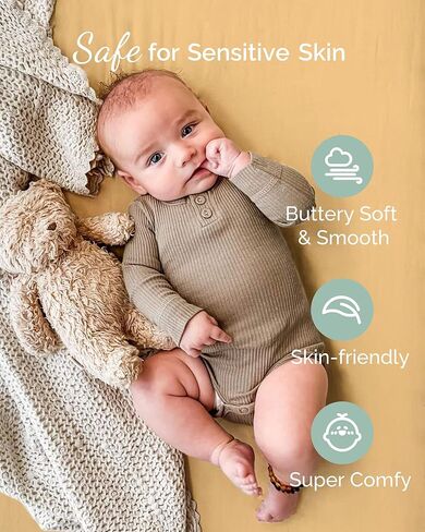 TotCare Bassinet Fitted Sheets for Arms Reach Cosleeper Versatile, Clear-Vue, Cambria and Mini - Buttery Soft, Silky Comfort, Premium Stretchy Jersey Knit Sheets - Sky + Sage + Cloud, 3 Pack in Saudi Arabia