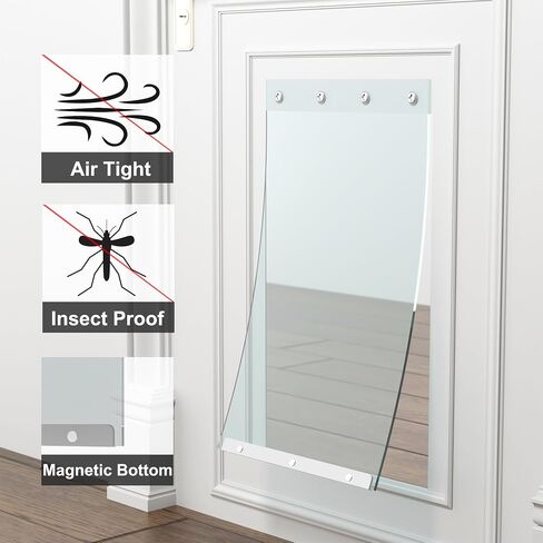 Dog Door Replacement Flaps 10 1/2"x15", Compatible with Ideal Products Designer Series DSPRFXL RFXLN, Extra Large Doggie Door Replacement Flaps- Transparent Model in Saudi Arabia