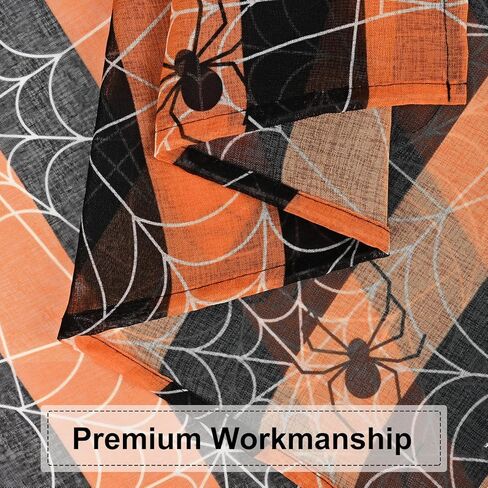 BLEUM CADE Halloween ستائر التعتيم لغرفة المعيشة وغرفة النوم ستارة نافذة شبكة العنكبوت بطول 84 بوصة 2 لوح أسود برتقالي مخطط جروميت ستائر معزولة حراريًا لديكور حفلات الهالوين in Kuwait