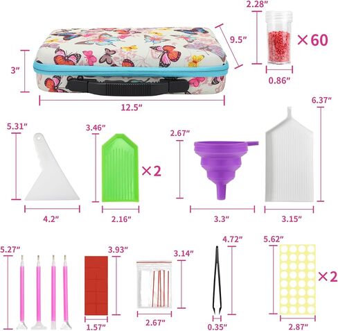 Bofoho Diamond Painting Storage Containers, 60 Slots Diamond Painting Accessories and Tools, Portable Diamond Painting Art Shockproof Jars Organizers Jewelry Storage Box in Kuwait