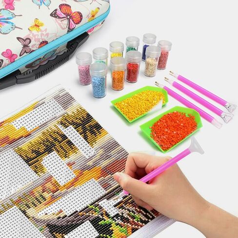 Bofoho Diamond Painting Storage Containers, 60 Slots Diamond Painting Accessories and Tools, Portable Diamond Painting Art Shockproof Jars Organizers Jewelry Storage Box in Kuwait