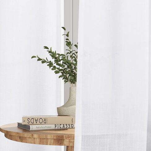 Natural Linen Curtains 216 Inches Long for High Ceiling Living Room Custom Made Rod Pocket Light Filtering Linen Drape Semi Sheer Extra Long Bedroom Curtain 216 Inch Length 1 Panel in Kuwait