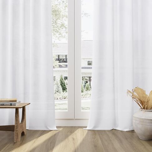 Natural Linen Curtains 216 Inches Long for High Ceiling Living Room Custom Made Rod Pocket Light Filtering Linen Drape Semi Sheer Extra Long Bedroom Curtain 216 Inch Length 1 Panel in Kuwait